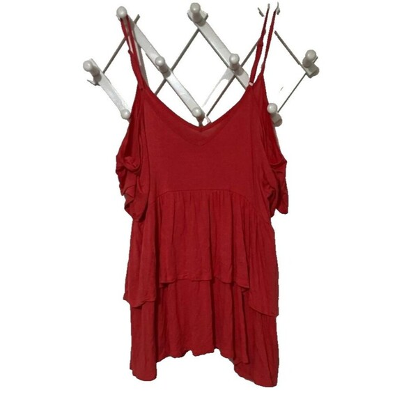 Torrid Women’s Plus Size 2 Super Soft Knit Cold Shoulder Ruffle Cami Tank Top - Picture 3 of 8